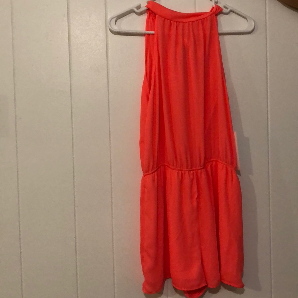 Neon pink romper